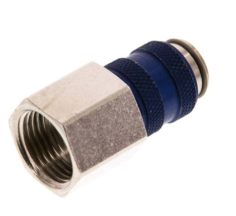 Latón niquelado DN 5 Acoplamiento de aire azul Toma G 3/8 pulgadas Hembra