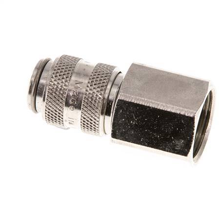 Nickel-plated Brass DN 5 Air Coupling Socket G 3/8 inch Female Double Shut-Off