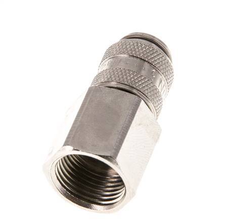 Nickel-plated Brass DN 5 Air Coupling Socket G 3/8 inch Female Double Shut-Off