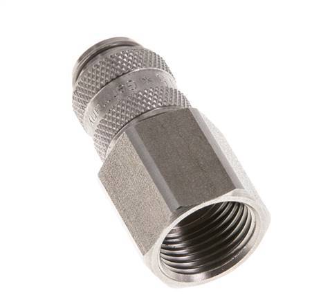 Stainless steel DN 5 Air Coupling Socket G 3/8 inch Female Double Shut-Off
