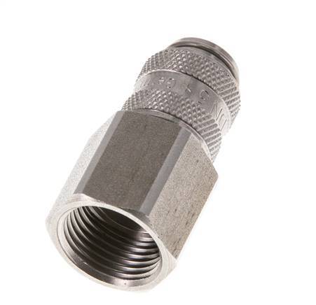 Stainless steel DN 5 Air Coupling Socket G 3/8 inch Female Double Shut-Off