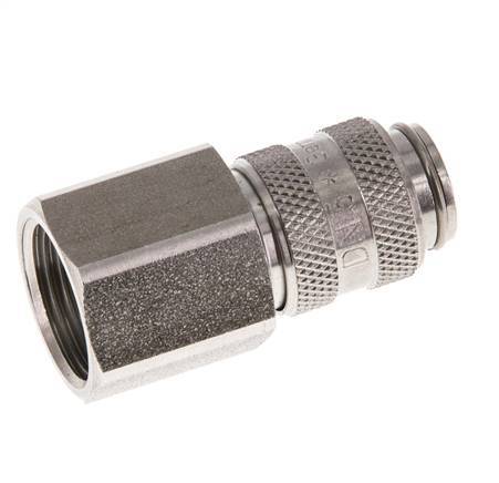 Stainless steel DN 5 Air Coupling Socket G 3/8 inch Female Double Shut-Off