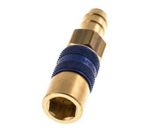 Brass DN 5 Blue-Coded Air Coupling Socket 9 mm Hose Pillar