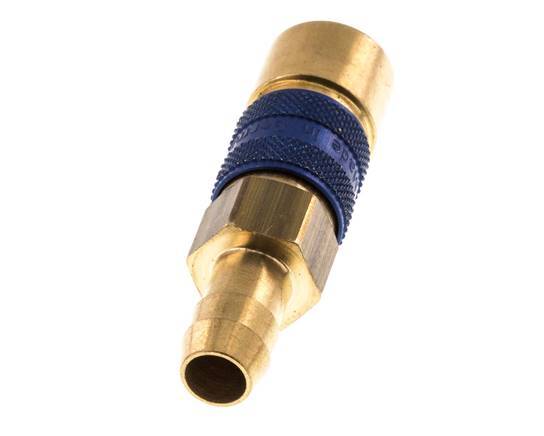 Brass DN 5 Blue-Coded Air Coupling Socket 9 mm Hose Pillar
