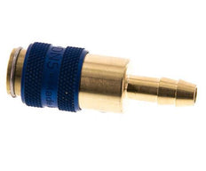 Brass DN 5 Blue Air Coupling Socket 6 mm Hose Pillar Double Shut-Off