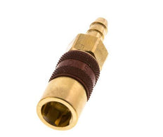 Brass DN 5 Brown-Coded Air Coupling Socket 6 mm Hose Pillar
