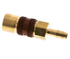 Brass DN 5 Brown-Coded Air Coupling Socket 6 mm Hose Pillar