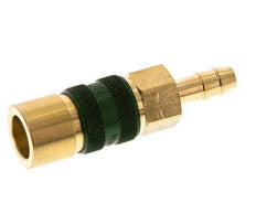Brass DN 5 Green-Coded Air Coupling Socket 6 mm Hose Pillar