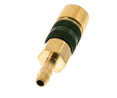 Brass DN 5 Green-Coded Air Coupling Socket 6 mm Hose Pillar
