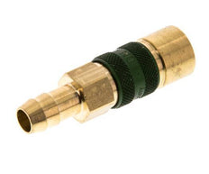 Brass DN 5 Green-Coded Air Coupling Socket 9 mm Hose Pillar