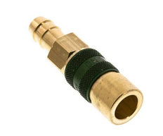 Brass DN 5 Green-Coded Air Coupling Socket 9 mm Hose Pillar