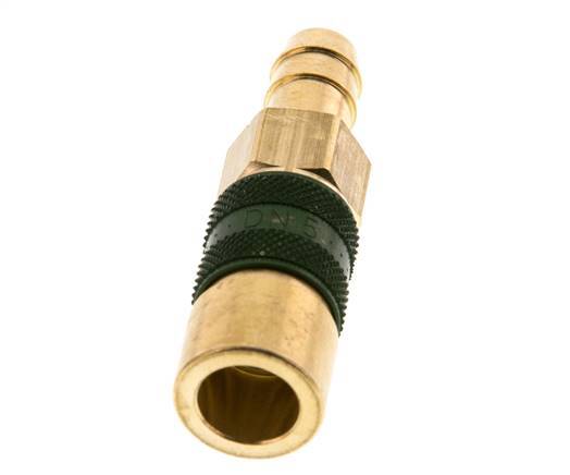 Brass DN 5 Green-Coded Air Coupling Socket 9 mm Hose Pillar