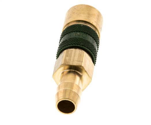 Brass DN 5 Green-Coded Air Coupling Socket 9 mm Hose Pillar