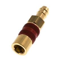 Brass DN 5 Red-Coded Air Coupling Socket 9 mm Hose Pillar