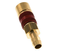 Brass DN 5 Red-Coded Air Coupling Socket 9 mm Hose Pillar