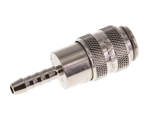 Nickel-plated Brass DN 5 Air Coupling Socket 4 mm Hose Pillar