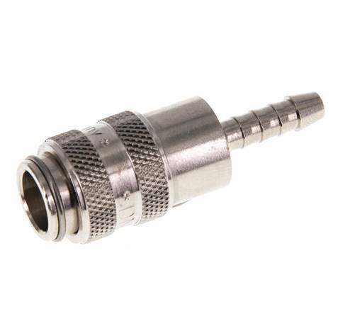 Nickel-plated Brass DN 5 Air Coupling Socket 4 mm Hose Pillar