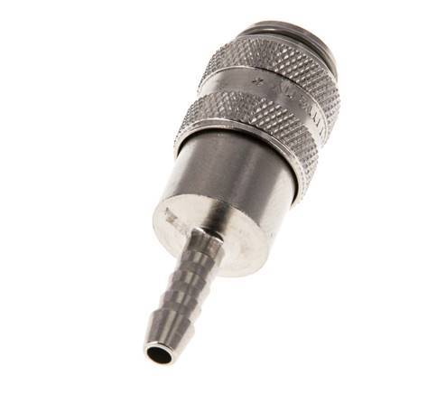 Nickel-plated Brass DN 5 Air Coupling Socket 4 mm Hose Pillar