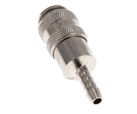 Nickel-plated Brass DN 5 Air Coupling Socket 5 mm Hose Pillar