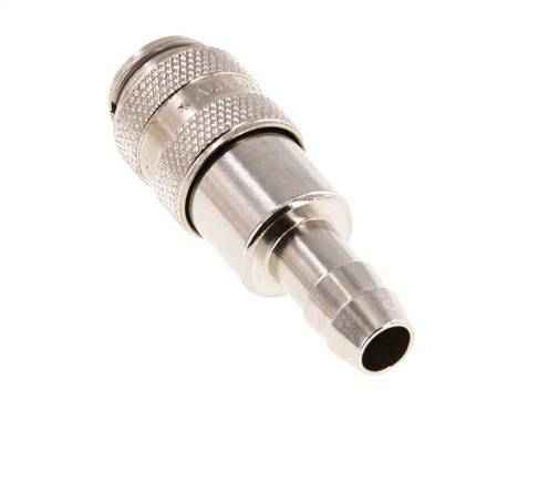 Nickel-plated Brass DN 5 Air Coupling Socket 8 mm Hose Pillar Double Shut-Off