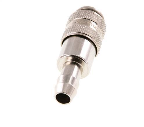 Nickel-plated Brass DN 5 Air Coupling Socket 8 mm Hose Pillar Double Shut-Off