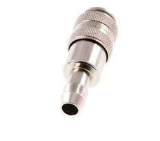 Nickel-plated Brass DN 5 Air Coupling Socket 8 mm Hose Pillar Double Shut-Off