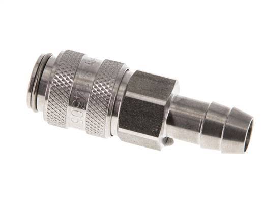 Stainless steel DN 5 Air Coupling Socket 9 mm Hose Pillar