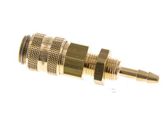 Brass DN 5 Air Coupling Socket 4 mm Hose Pillar Bulkhead