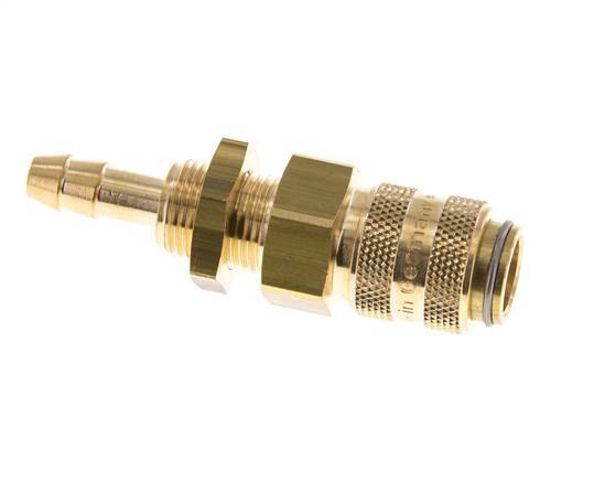 Brass DN 5 Air Coupling Socket 6 mm Hose Pillar Bulkhead