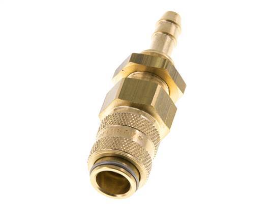 Brass DN 5 Air Coupling Socket 6 mm Hose Pillar Bulkhead
