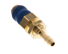 Brass DN 5 Blue Air Coupling Socket 6 mm Hose Pillar Bulkhead