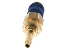 Brass DN 5 Blue Air Coupling Socket 6 mm Hose Pillar Bulkhead