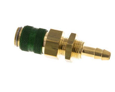 Brass DN 5 Green Air Coupling Socket 6 mm Hose Pillar Bulkhead