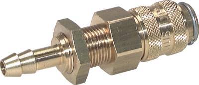 Brass DN 5 Red Air Coupling Socket 9 mm Hose Pillar Bulkhead