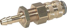 Brass DN 5 Red Air Coupling Socket 9 mm Hose Pillar Bulkhead