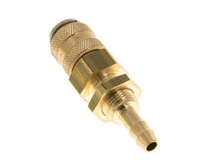 Brass DN 5 Air Coupling Socket 6 mm Hose Pillar Bulkhead Double Shut-Off