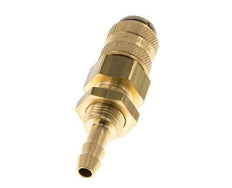 Brass DN 5 Air Coupling Socket 6 mm Hose Pillar Bulkhead Double Shut-Off