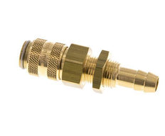 Brass DN 5 Air Coupling Socket 8 mm Hose Pillar Bulkhead Double Shut-Off