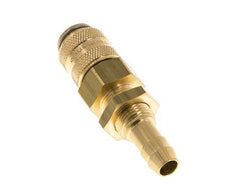 Brass DN 5 Air Coupling Socket 8 mm Hose Pillar Bulkhead Double Shut-Off
