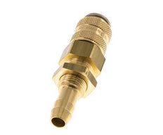 Brass DN 5 Air Coupling Socket 8 mm Hose Pillar Bulkhead Double Shut-Off