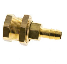 Brass DN 5 Air Coupling Socket 8 mm Hose Pillar Bulkhead Pull-Off Double Shut-Off