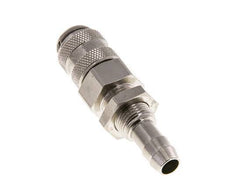 Nickel-plated Brass DN 5 Air Coupling Socket 8 mm Hose Pillar Bulkhead