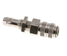 Nickel-plated Brass DN 5 Air Coupling Socket 9 mm Hose Pillar Bulkhead