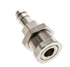 Nickel-plated Brass DN 5 Air Coupling Socket 9 mm Hose Pillar Bulkhead Pull-Off