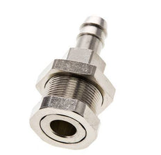 Nickel-plated Brass DN 5 Air Coupling Socket 9 mm Hose Pillar Bulkhead Pull-Off