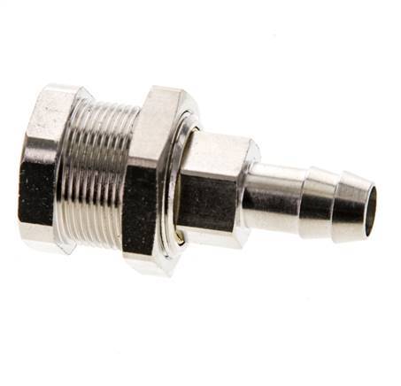 Nickel-plated Brass DN 5 Air Coupling Socket 9 mm Hose Pillar Bulkhead Pull-Off