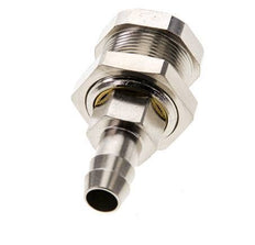 Nickel-plated Brass DN 5 Air Coupling Socket 9 mm Hose Pillar Bulkhead Pull-Off
