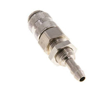 Nickel-plated Brass DN 5 Air Coupling Socket 6 mm Hose Pillar Bulkhead Double Shut-Off