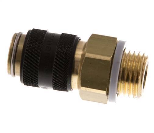Brass DN 5 Black Air Coupling Socket G 1/4 inch Male