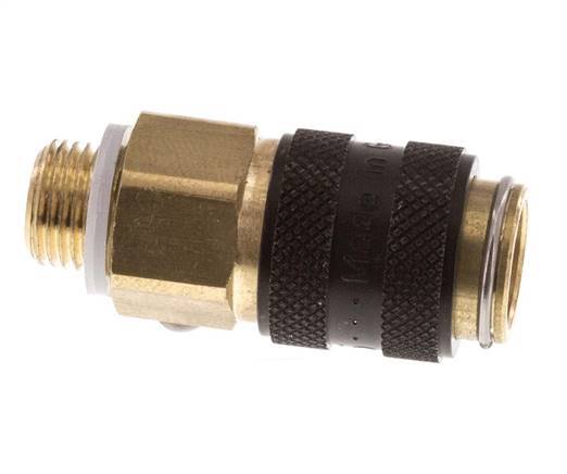 Brass DN 5 Black Air Coupling Socket G 1/8 inch Male